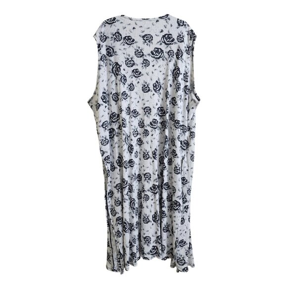 LuLaRoe Plus Size 3X Joy Open Long Longline Vest Cardigan Rose Print Black White - Picture 4 of 12